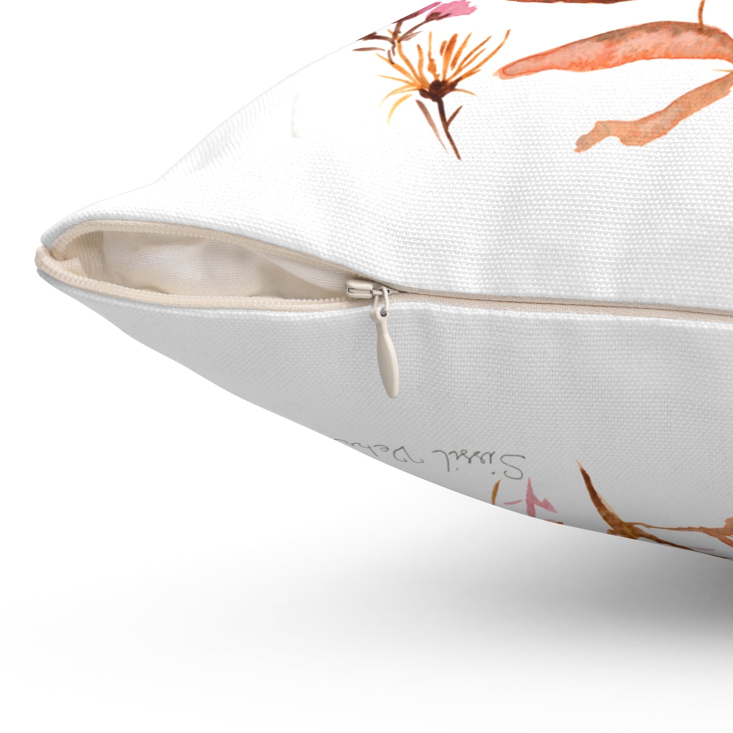 Oreiller Coussin carré ; Aquarelle Bouquet floral