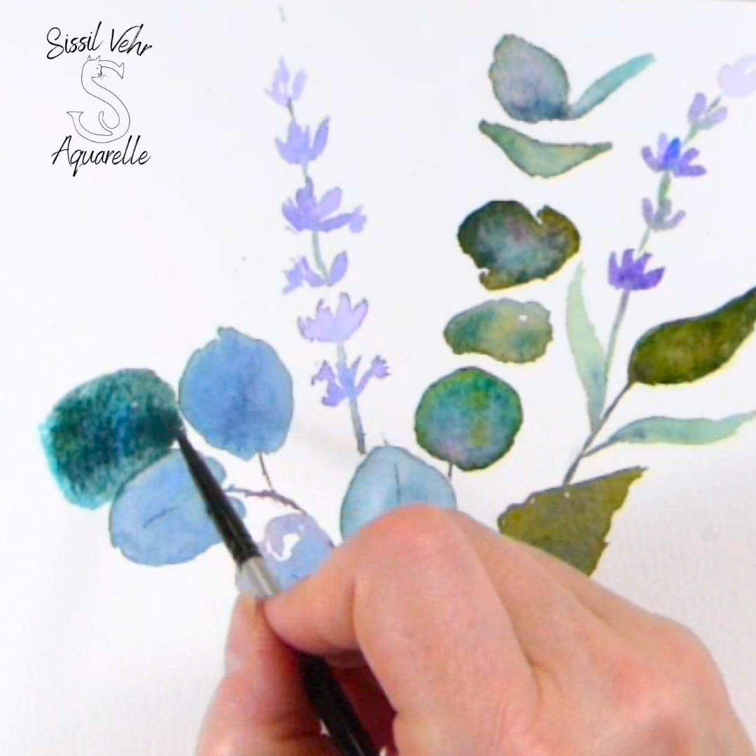 Lavande & Eucalyptus à l’Aquarelle – Cours Vidéo Pas à Pas – Téléchargeable