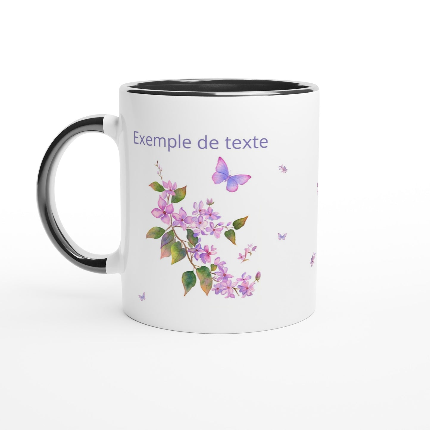 Mug personnalisé Lilas vintage / cadeau pour elle / Mug en céramique émaillé avec intérieur coloré