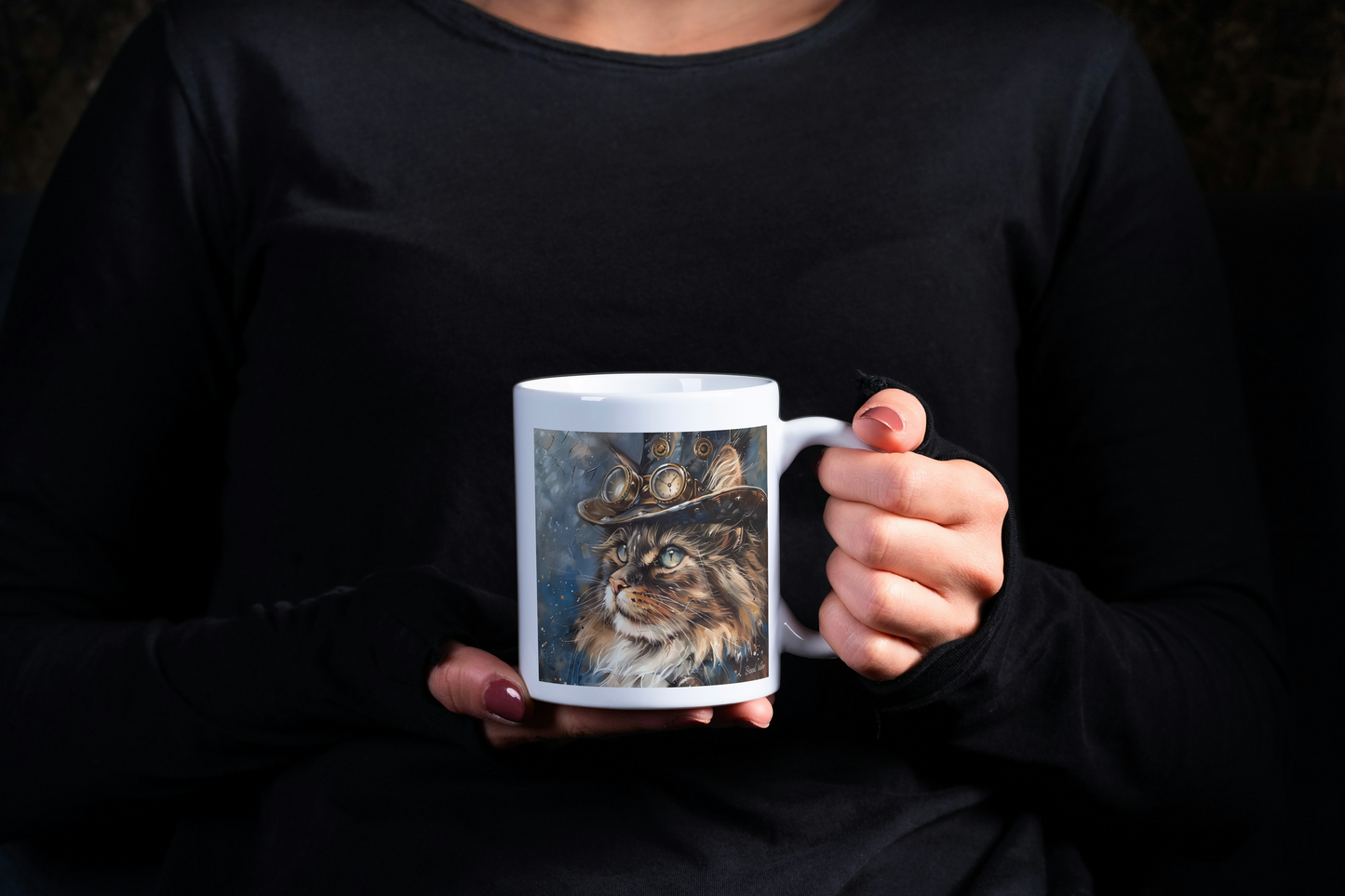 Ce mug chat Steampunk est orné d'un magnifique dessin représentant un Chat Norvégien de la Forêt. Fabriqué en céramique de qualité, il est à la fois élégant et résistant