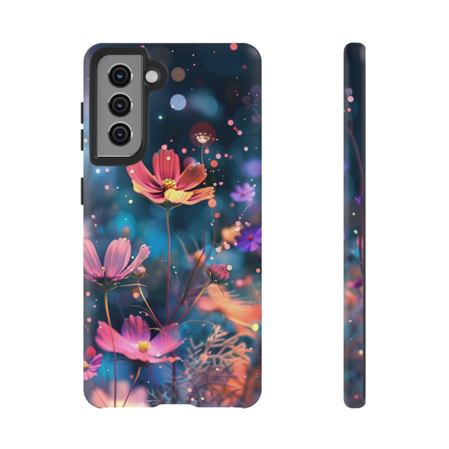 Coque de téléphone  résistante aux chocs Personnalisable: Fleurs de cosmos dansant au vent