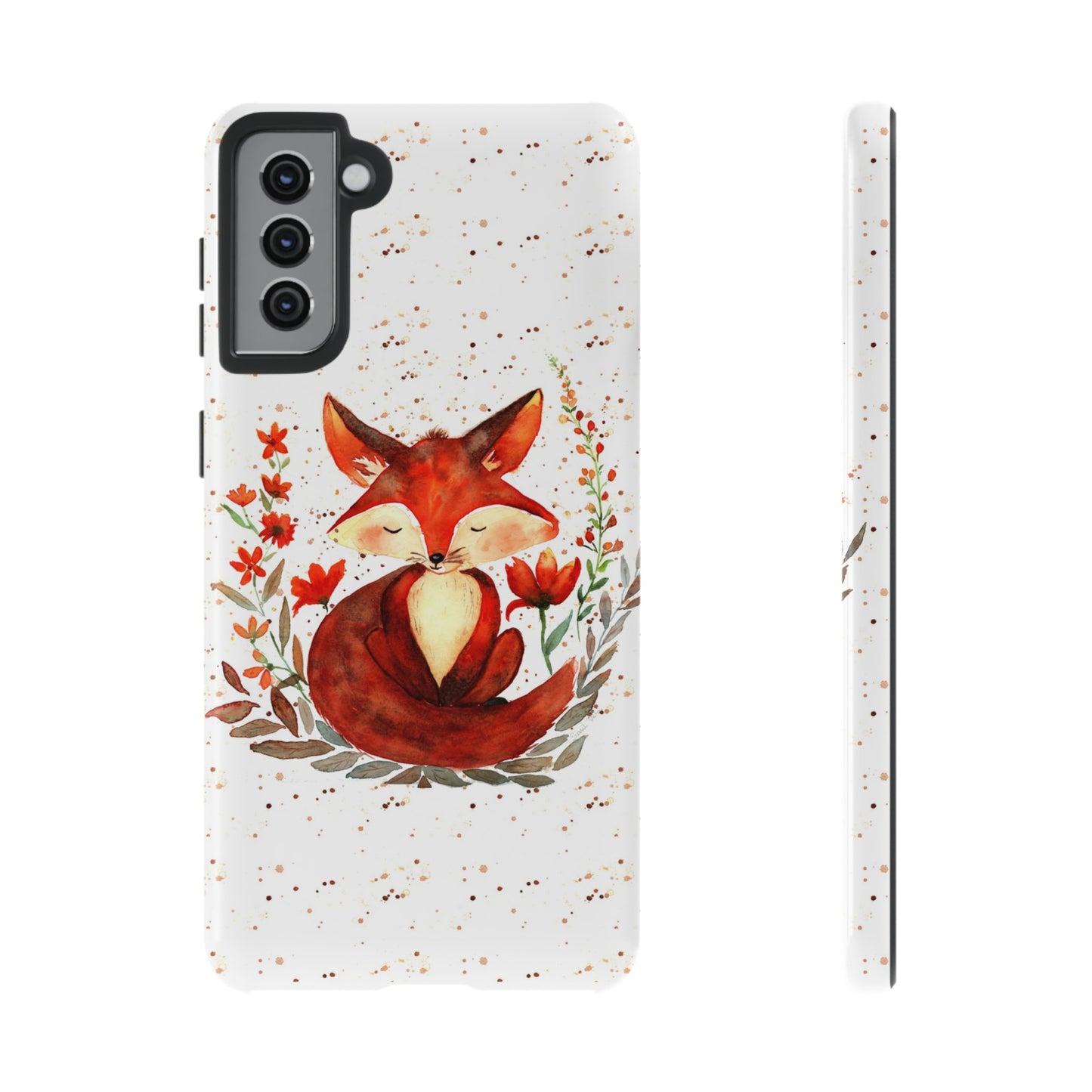 Coque téléphone robuste et résistante aux chocs  : Aquarelle : Petit renardeau