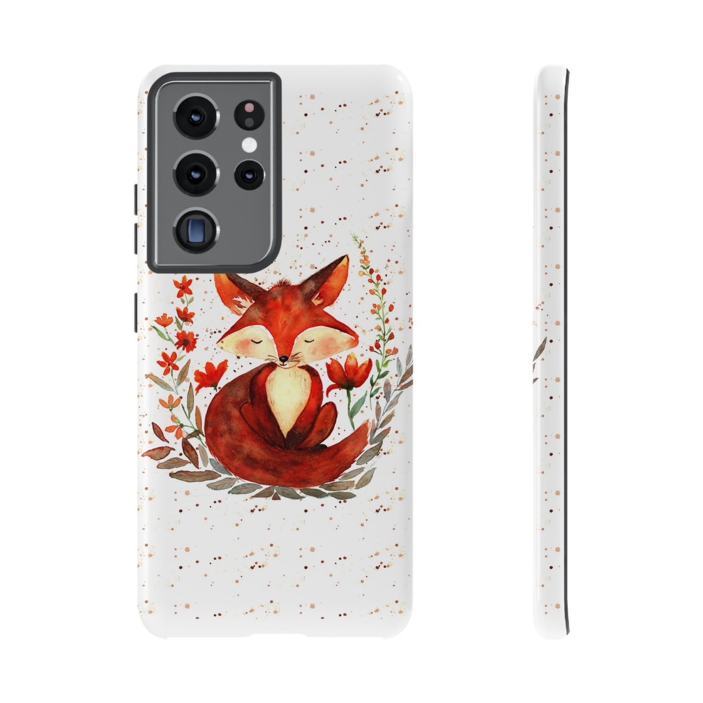 Coque téléphone robuste et résistante aux chocs  : Aquarelle : Petit renardeau