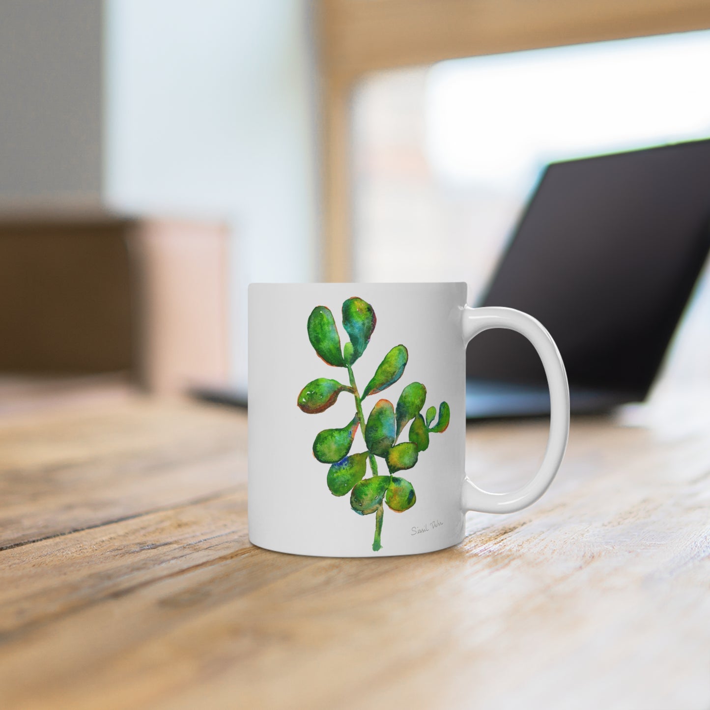 Mug aquarelle : Succulente