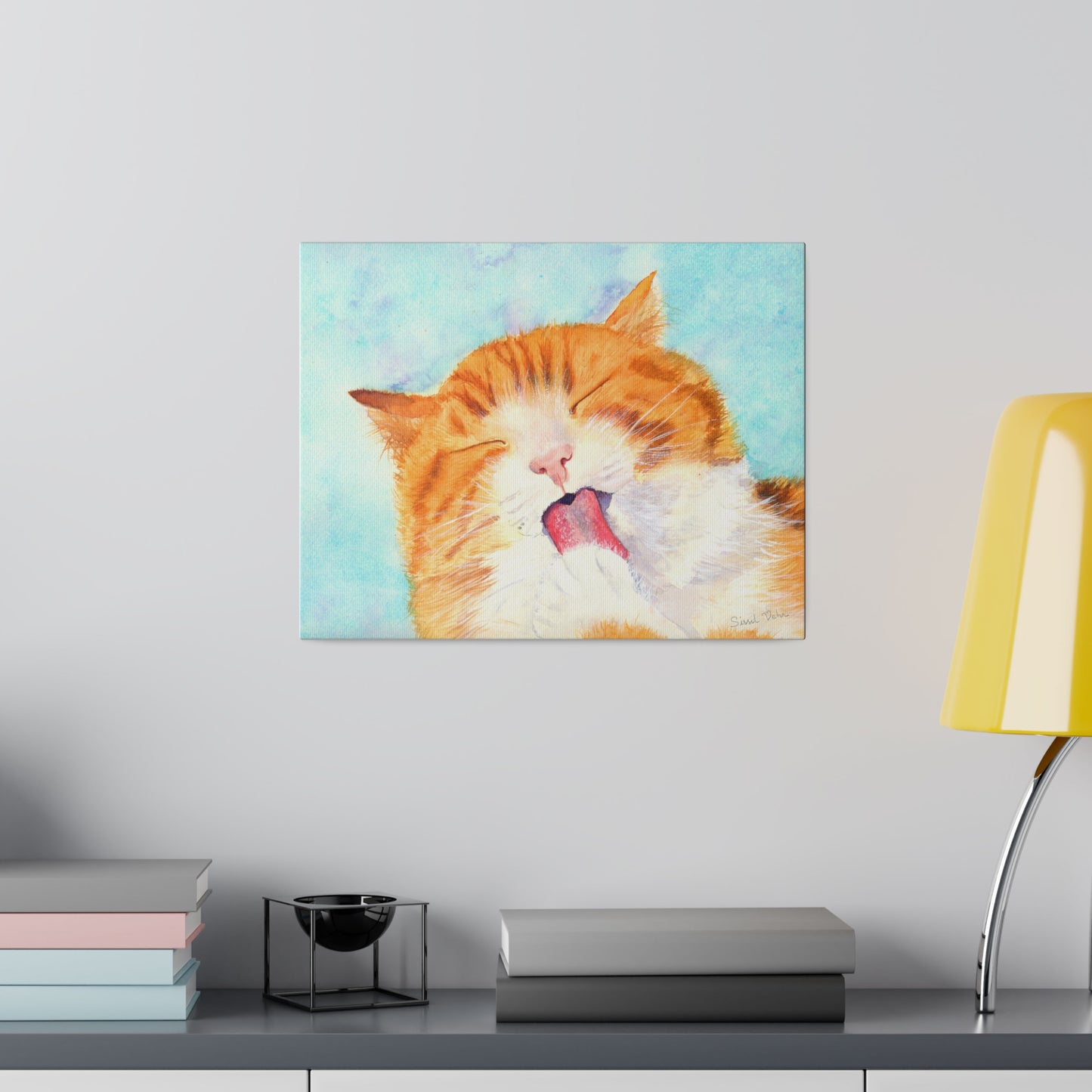 Art Print: Watercolor Cat Portrait