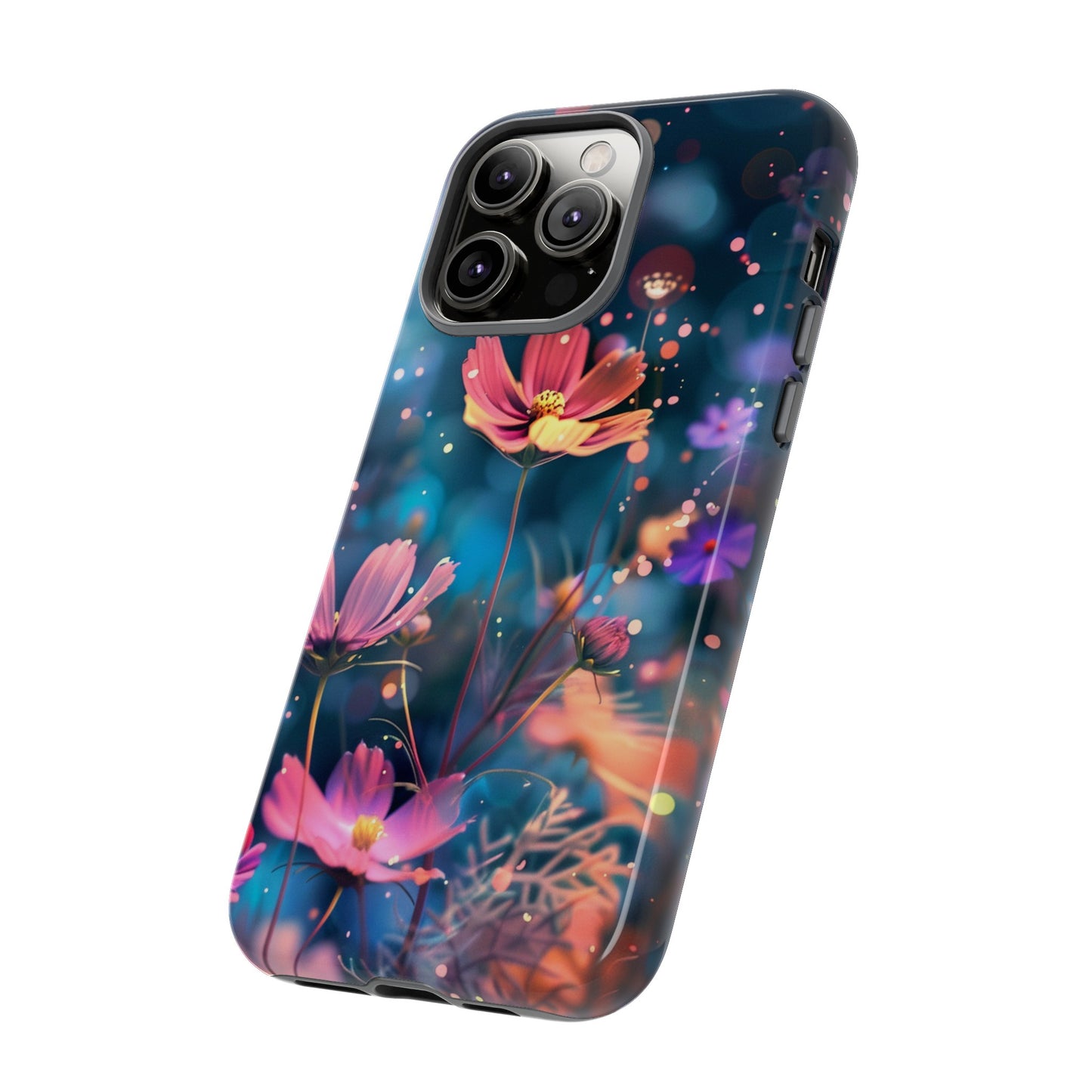 Coque de téléphone  résistante aux chocs Personnalisable: Fleurs de cosmos dansant au vent