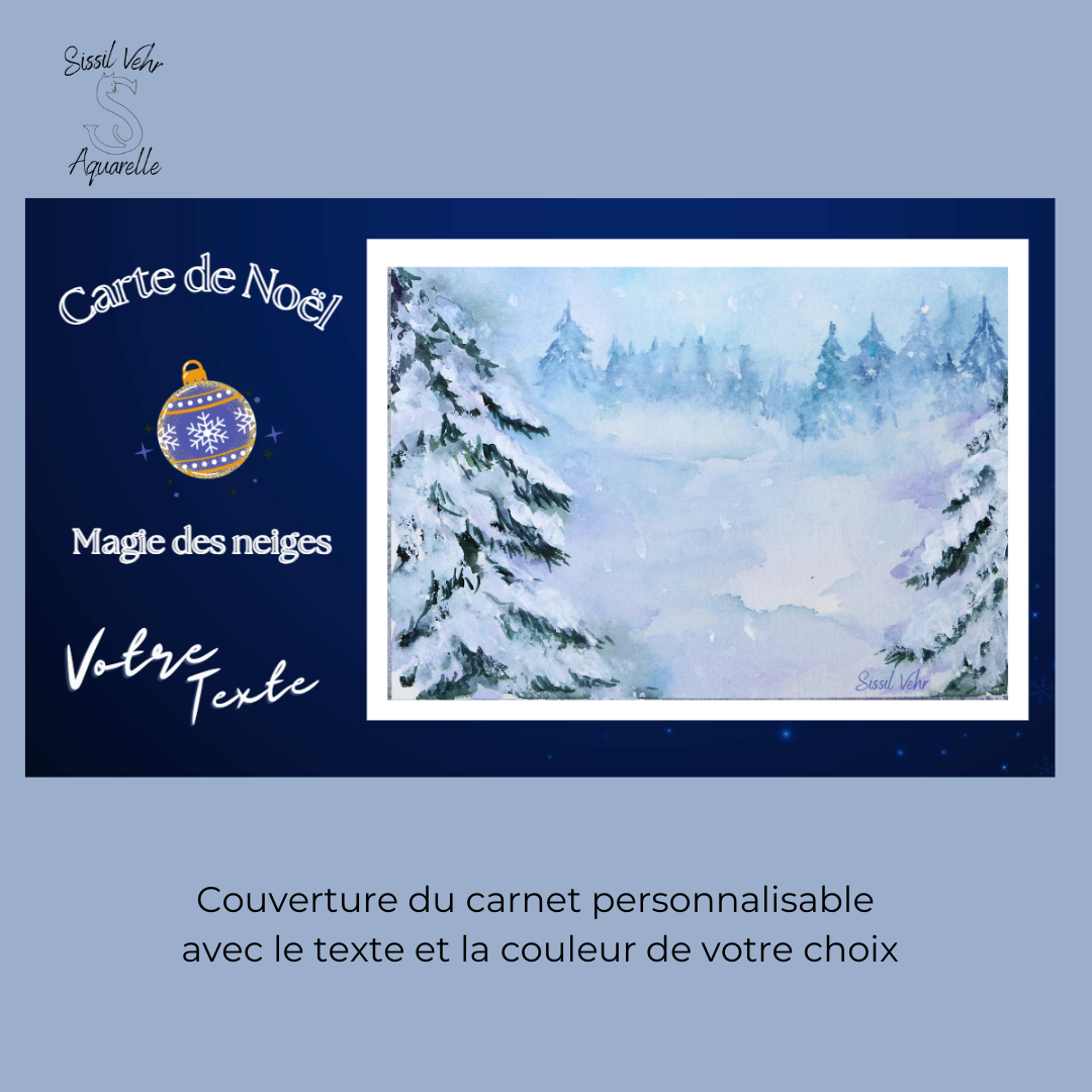 Tutoriel vidéo Aquarelle DIY |Carte de Noël Magie des Neiges avec carnet inclus