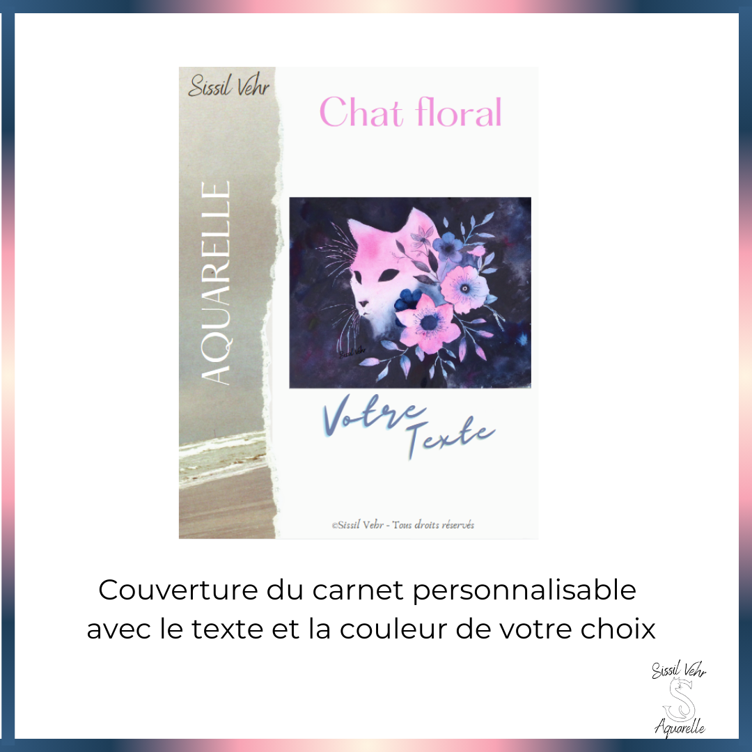 Cours aquarelle pas à pas Aquarelle - Chat floral | Vidéo et PDF Personnalisés et téléchargeables