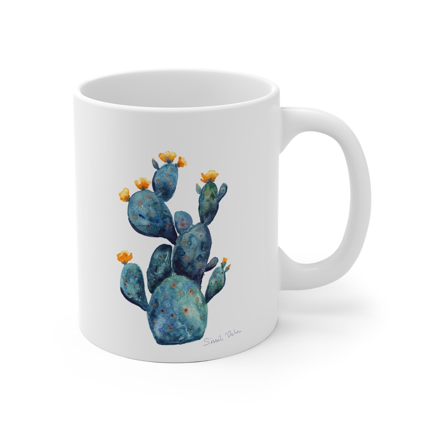 Mug Tasse Aquarelle Cactus en fleurs