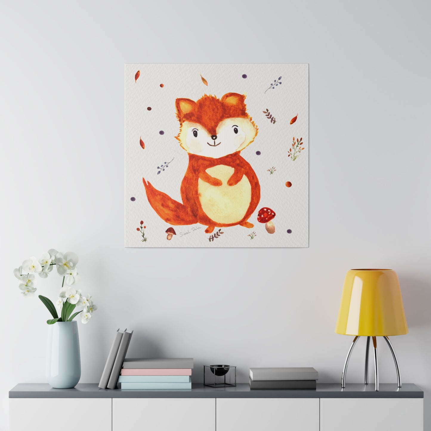 Watercolor art print: Happy Little Squirrel