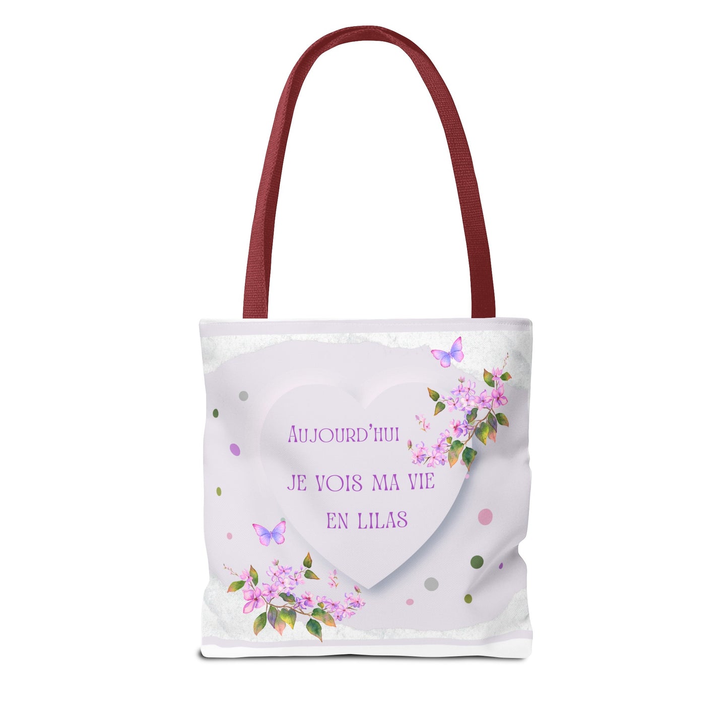 Tote Bag / sac  Aquarelle Lilas : Je vois ma vie en Lilas