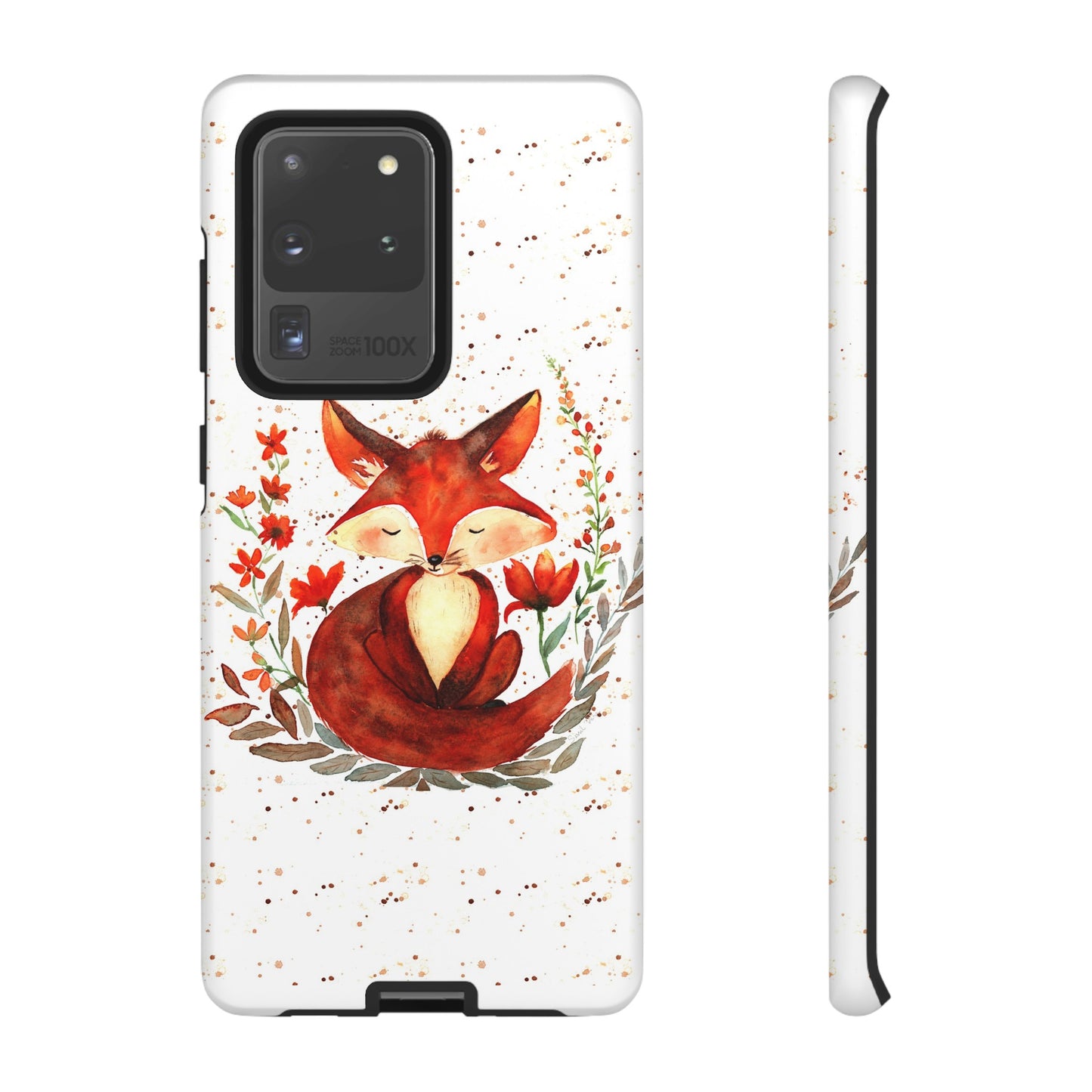 Coque téléphone robuste et résistante aux chocs  : Aquarelle : Petit renardeau