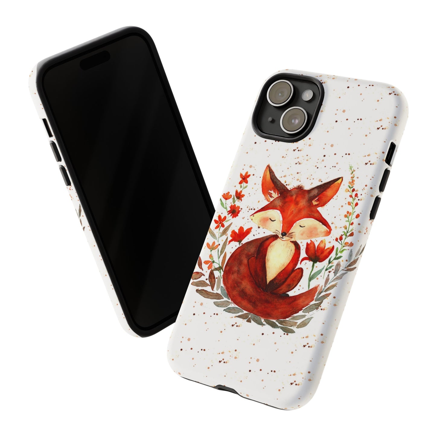 Coque téléphone robuste et résistante aux chocs  : Aquarelle : Petit renardeau