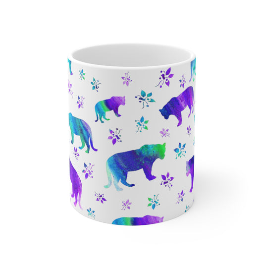 Ceramic mug / cup: Watercolor Tigers Magenta palette