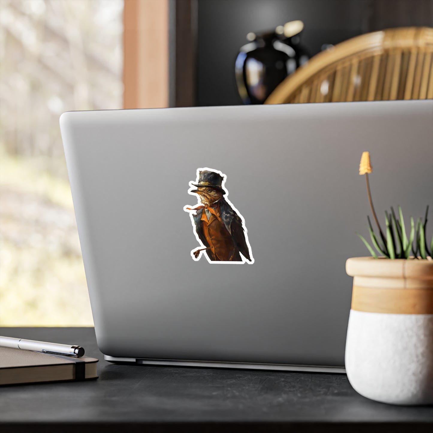 Sticker Bird in evening dress