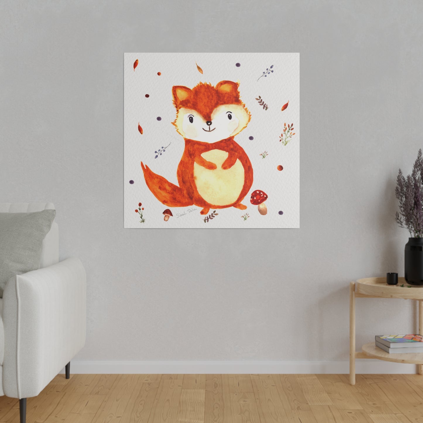 Watercolor art print: Happy Little Squirrel