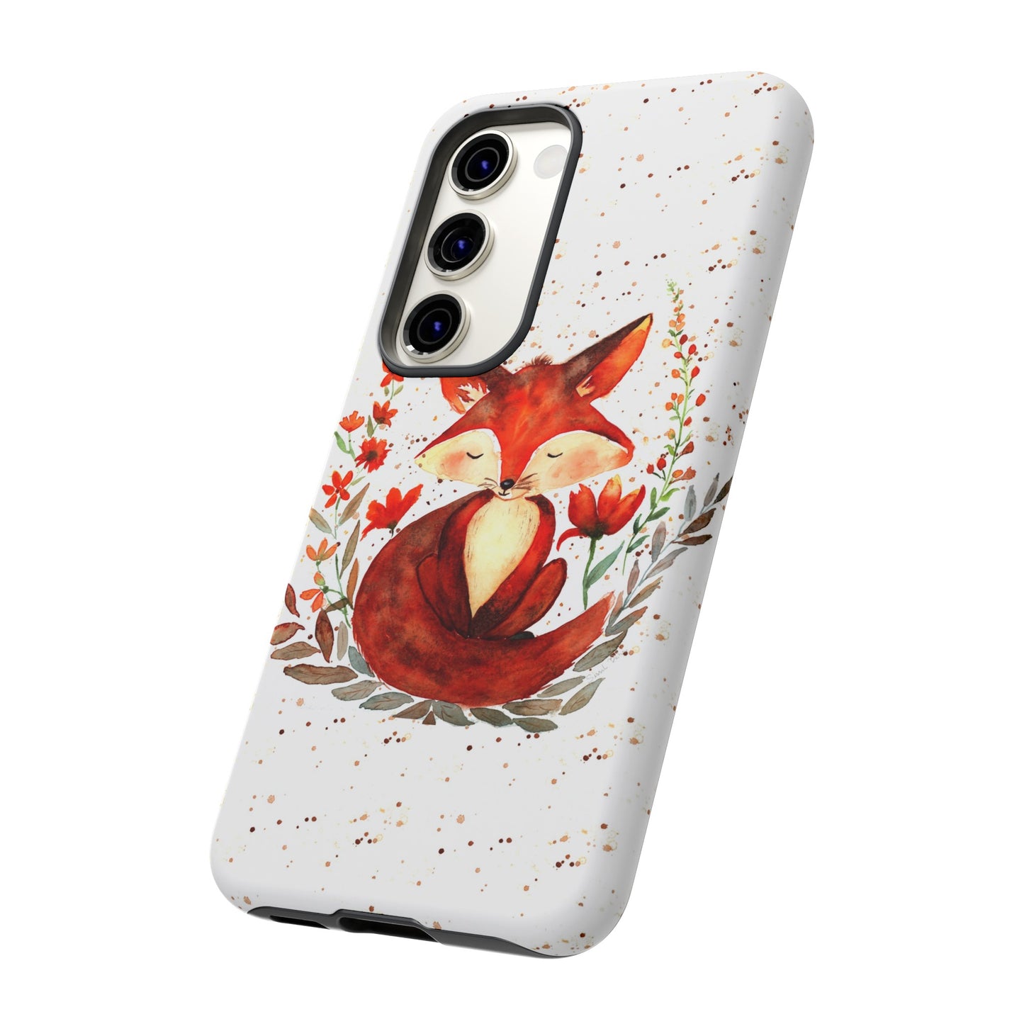 Coque téléphone robuste et résistante aux chocs  : Aquarelle : Petit renardeau