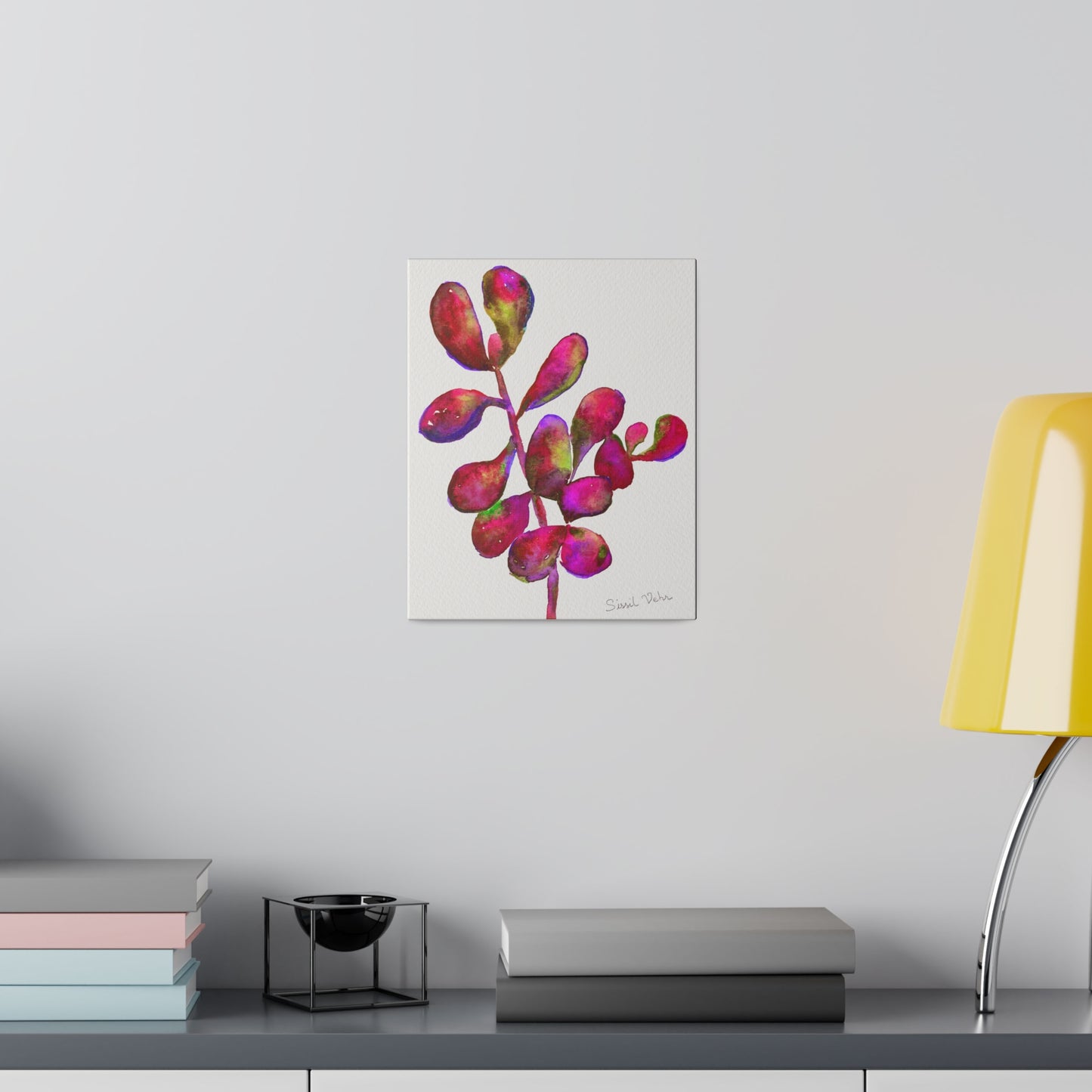 Art Print: Watercolor Red Succulent