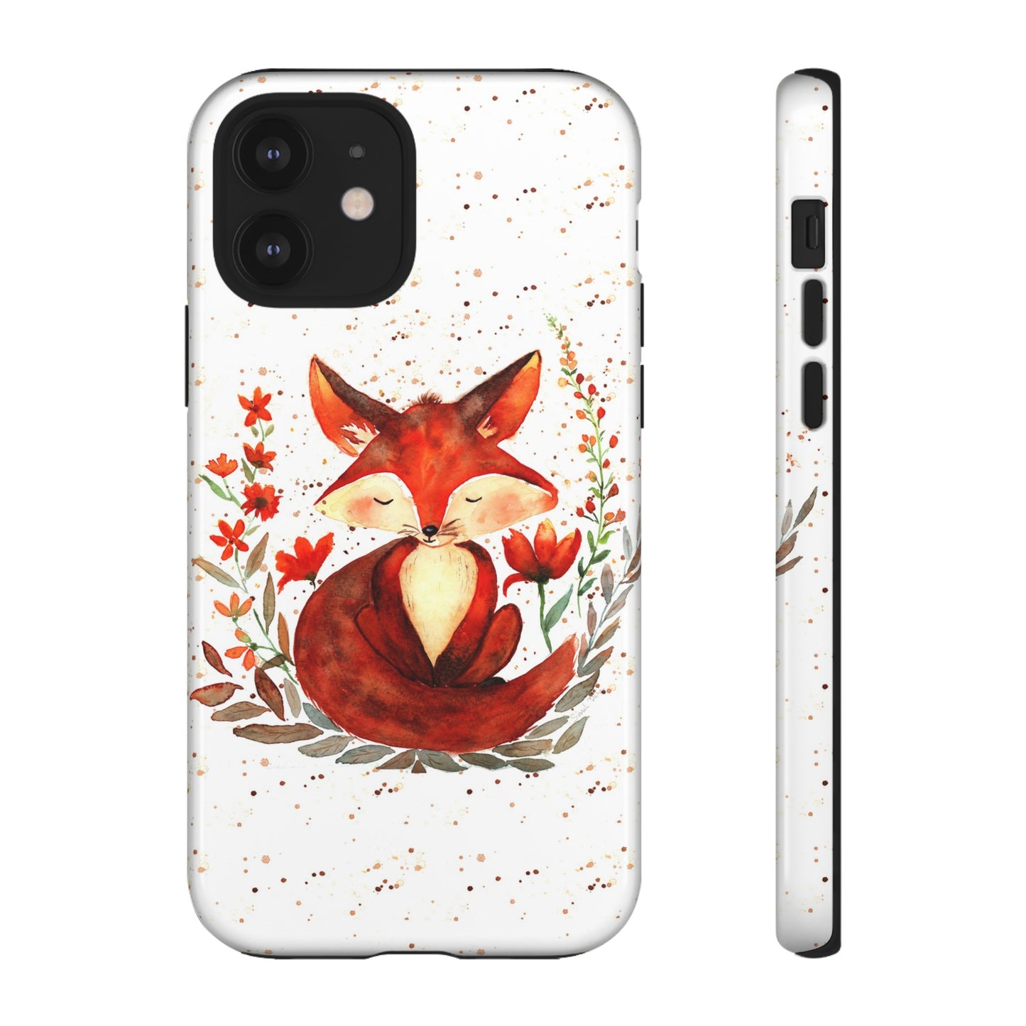 Coque téléphone robuste et résistante aux chocs  : Aquarelle : Petit renardeau