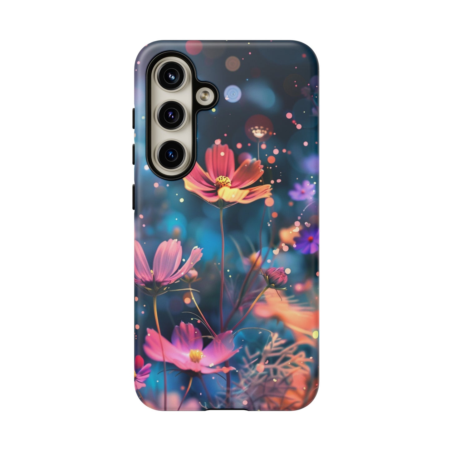 Coque de téléphone  résistante aux chocs Personnalisable: Fleurs de cosmos dansant au vent