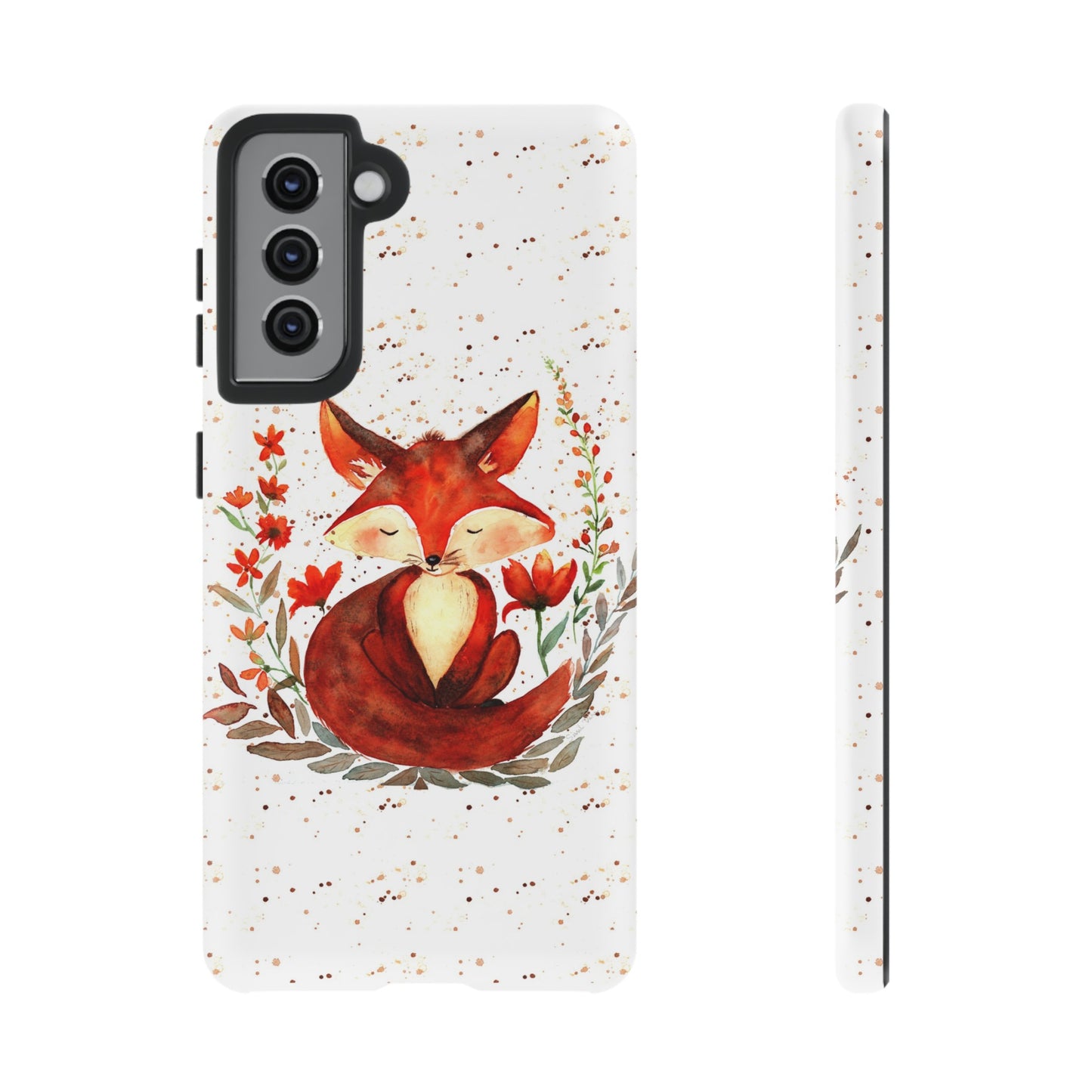 Coque téléphone robuste et résistante aux chocs  : Aquarelle : Petit renardeau