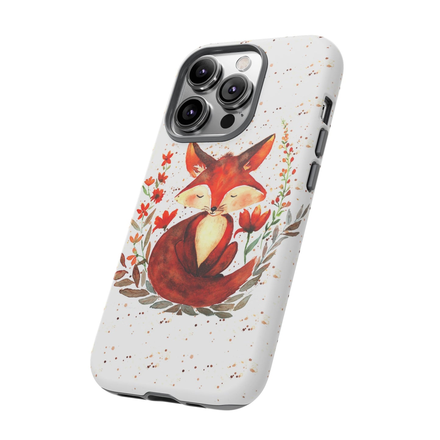 Coque téléphone robuste et résistante aux chocs  : Aquarelle : Petit renardeau