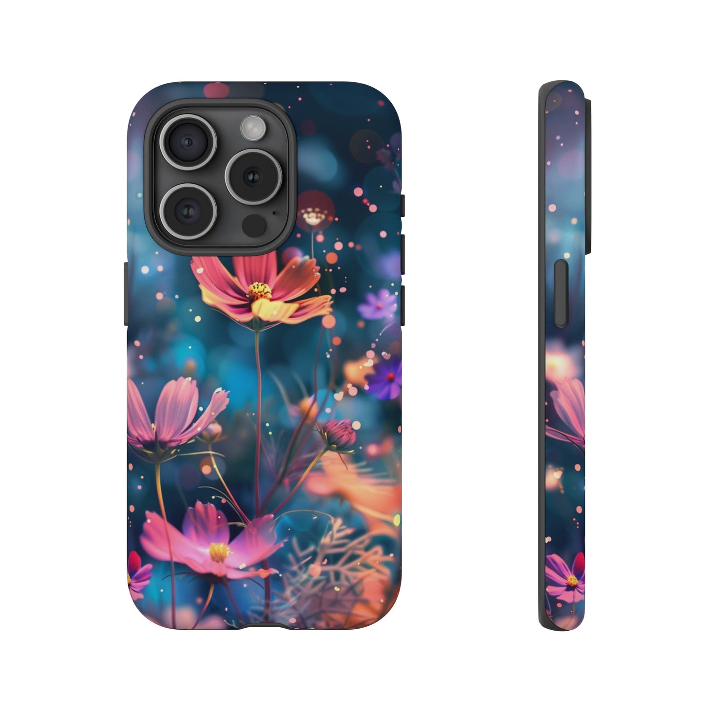 Coque de téléphone  résistante aux chocs Personnalisable: Fleurs de cosmos dansant au vent