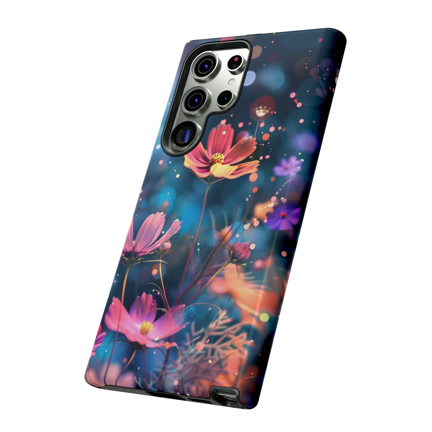 Coque de téléphone  résistante aux chocs Personnalisable: Fleurs de cosmos dansant au vent