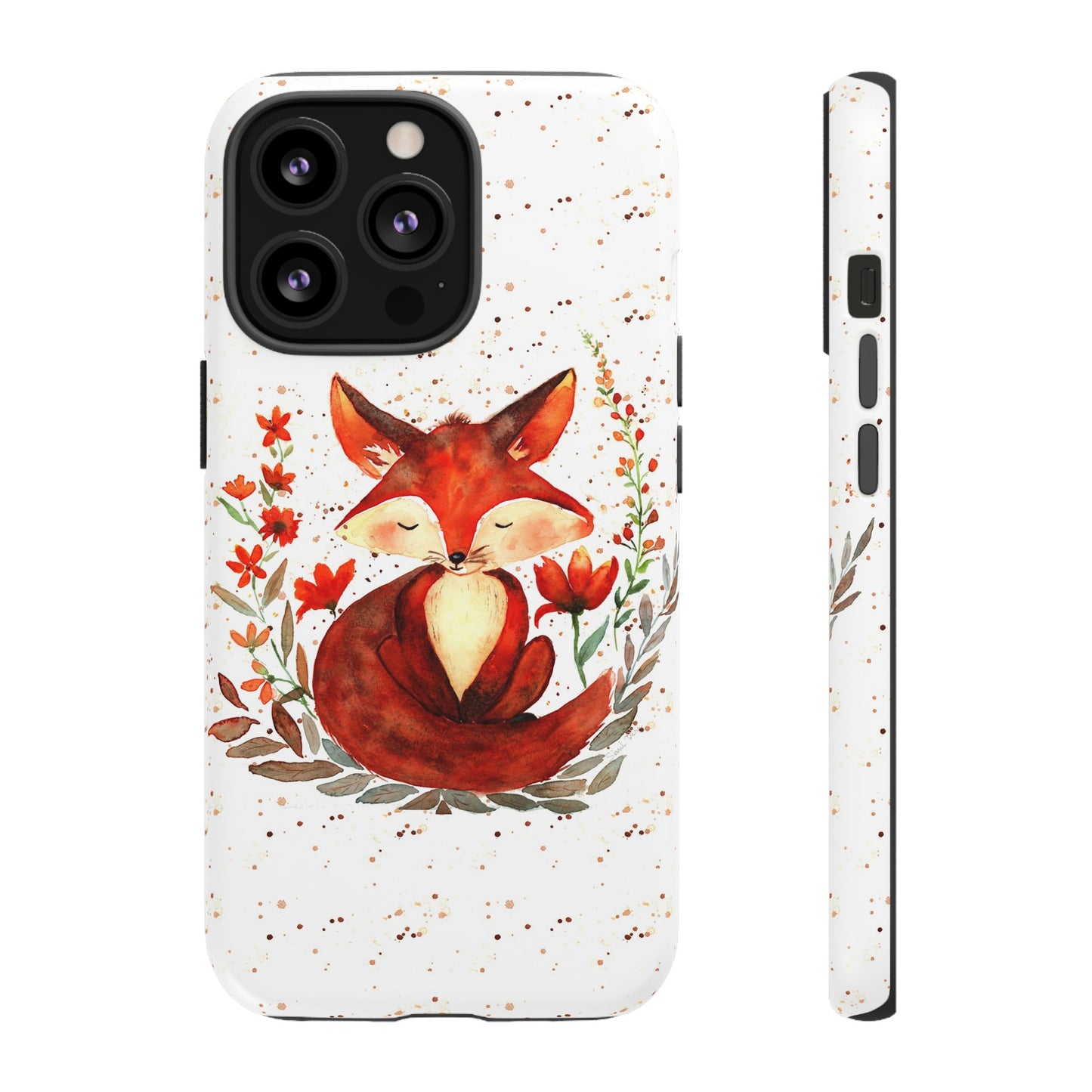 Coque téléphone robuste et résistante aux chocs  : Aquarelle : Petit renardeau