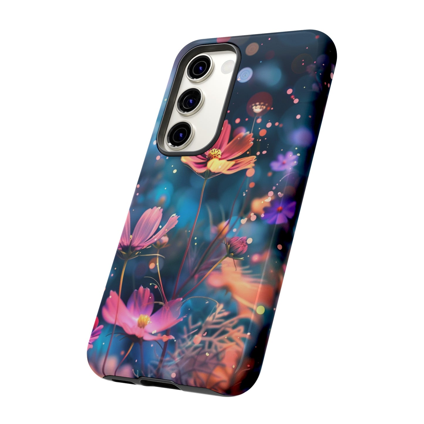 Coque de téléphone  résistante aux chocs Personnalisable: Fleurs de cosmos dansant au vent