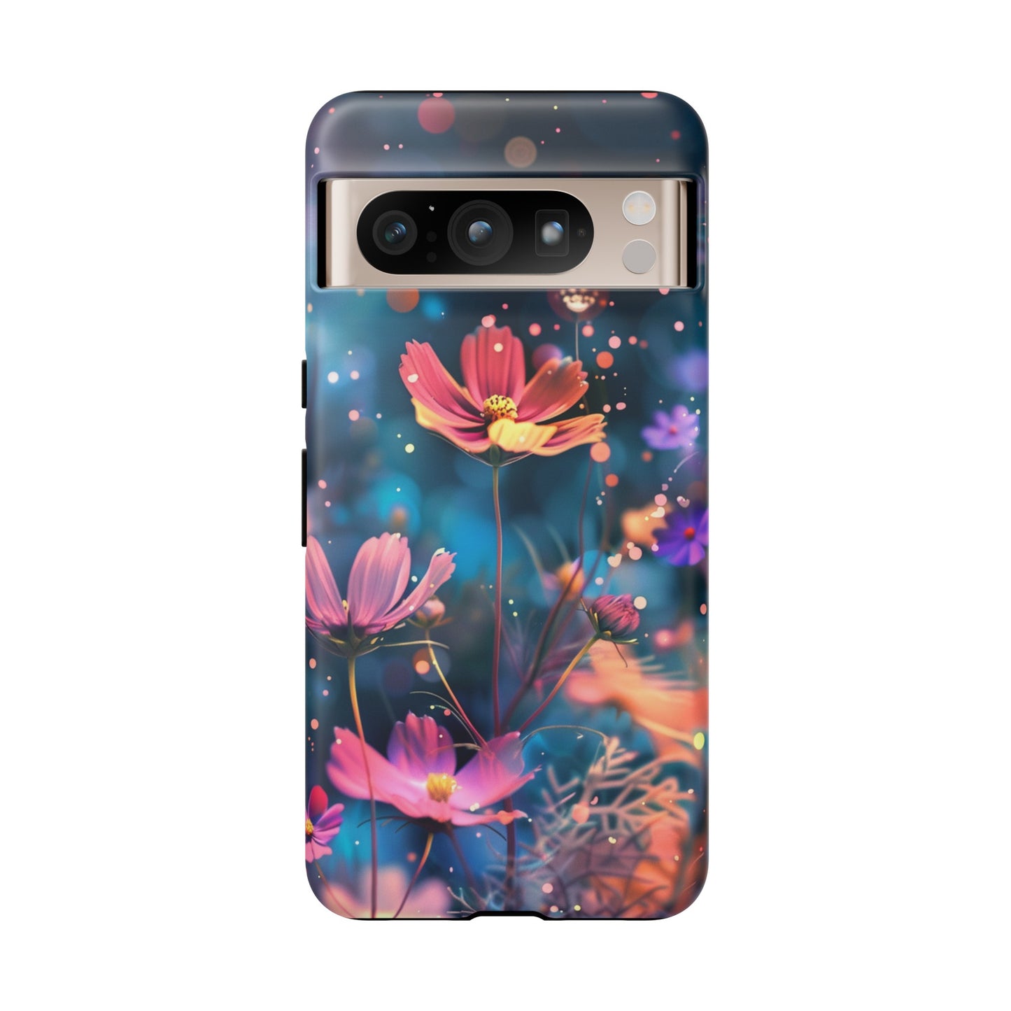 Coque de téléphone  résistante aux chocs Personnalisable: Fleurs de cosmos dansant au vent