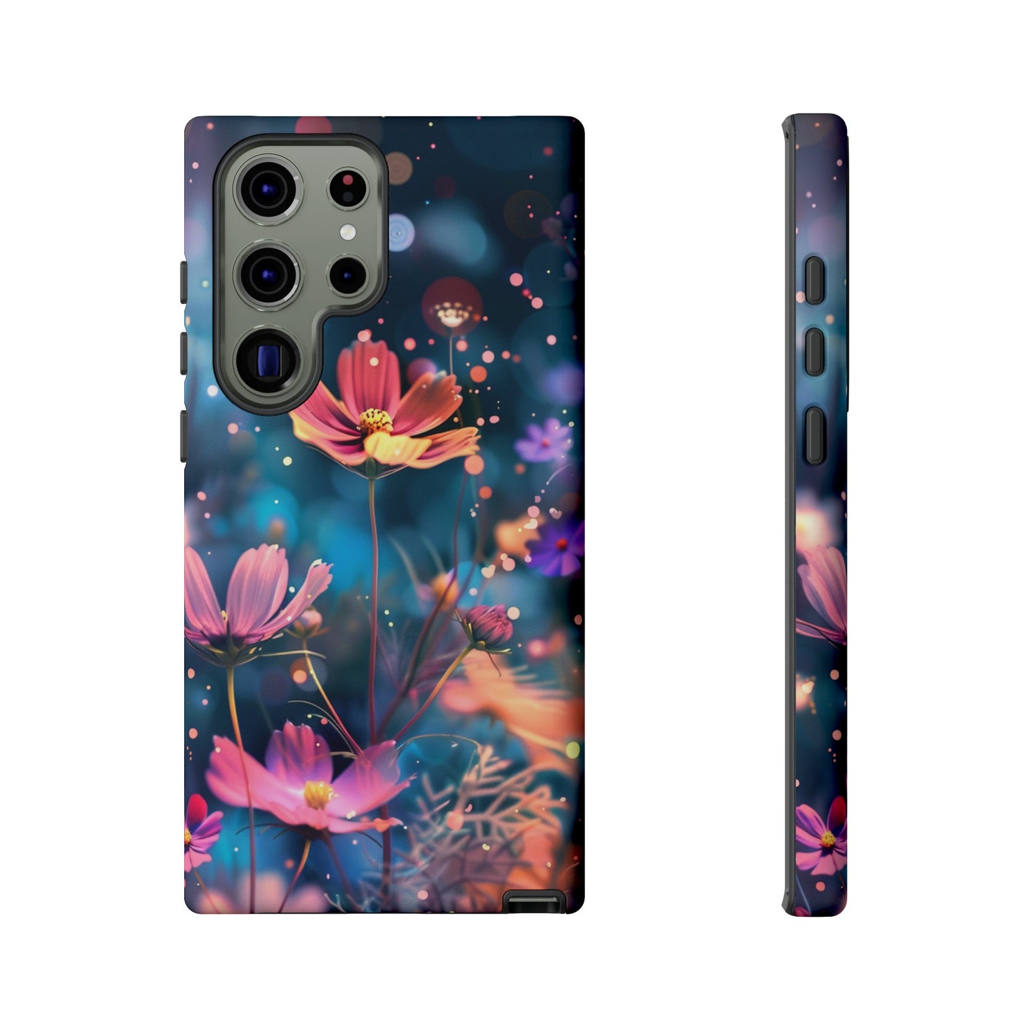 Coque de téléphone  résistante aux chocs Personnalisable: Fleurs de cosmos dansant au vent