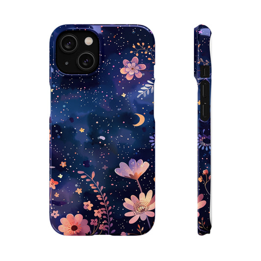 Rugged, Shockproof Phone Case: Pink Flowers in the Night