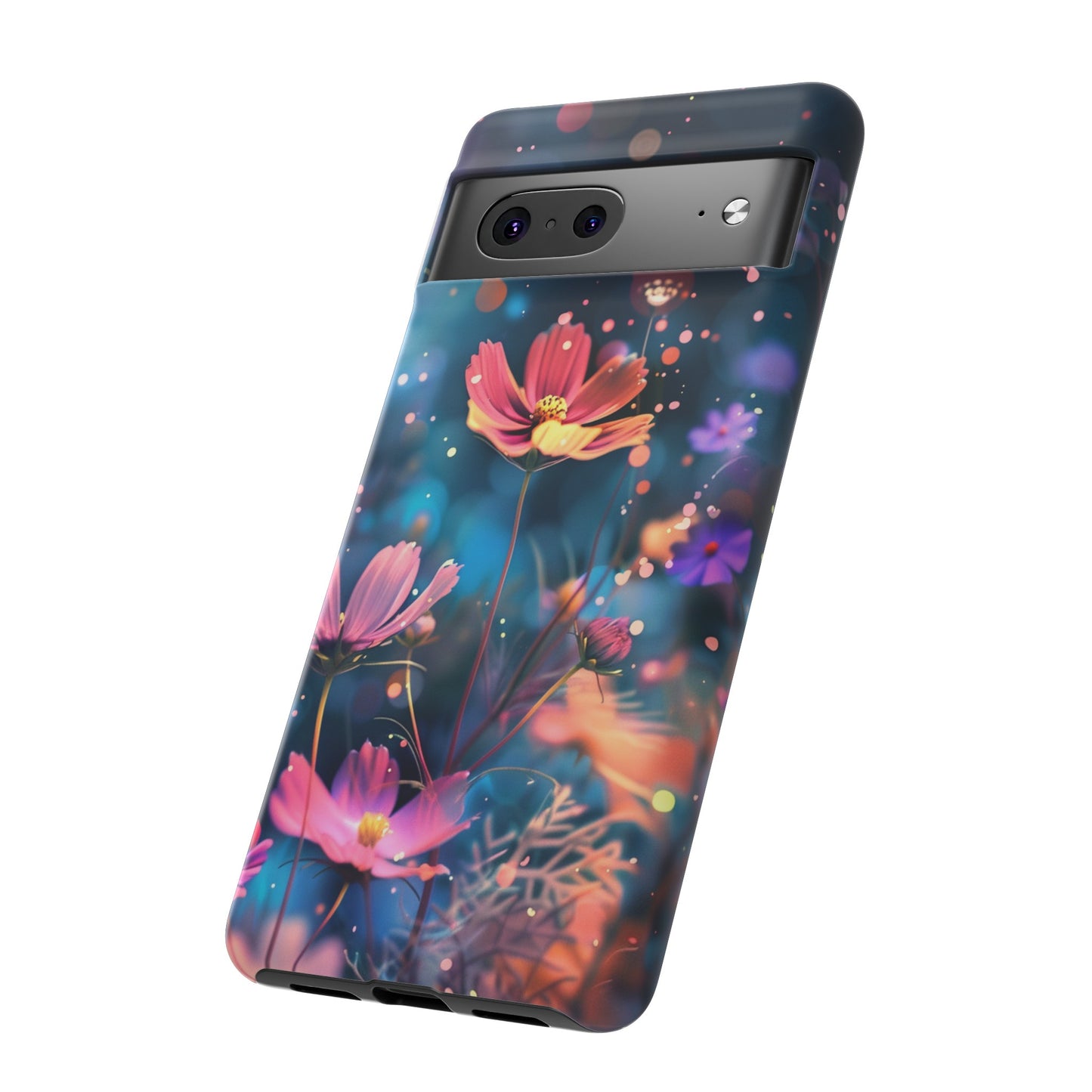 Coque de téléphone  résistante aux chocs Personnalisable: Fleurs de cosmos dansant au vent