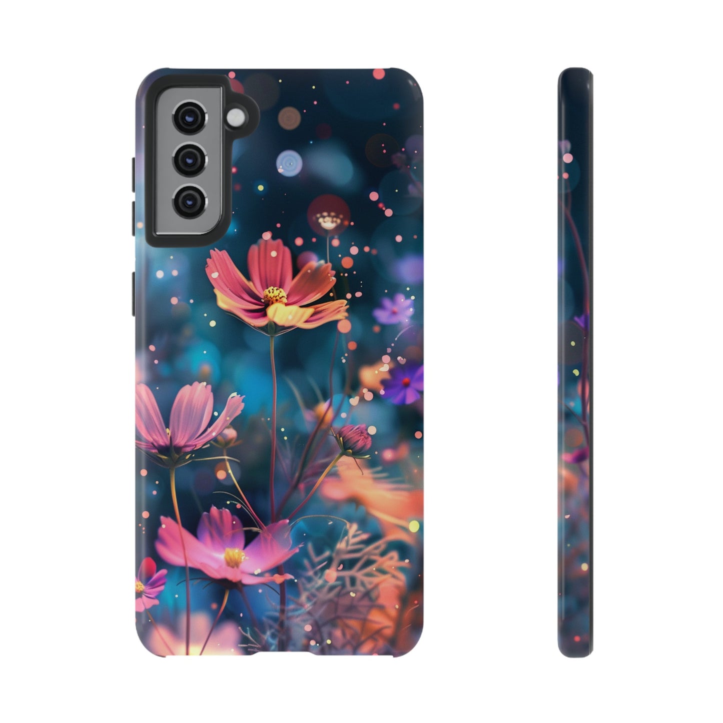 Coque de téléphone  résistante aux chocs Personnalisable: Fleurs de cosmos dansant au vent