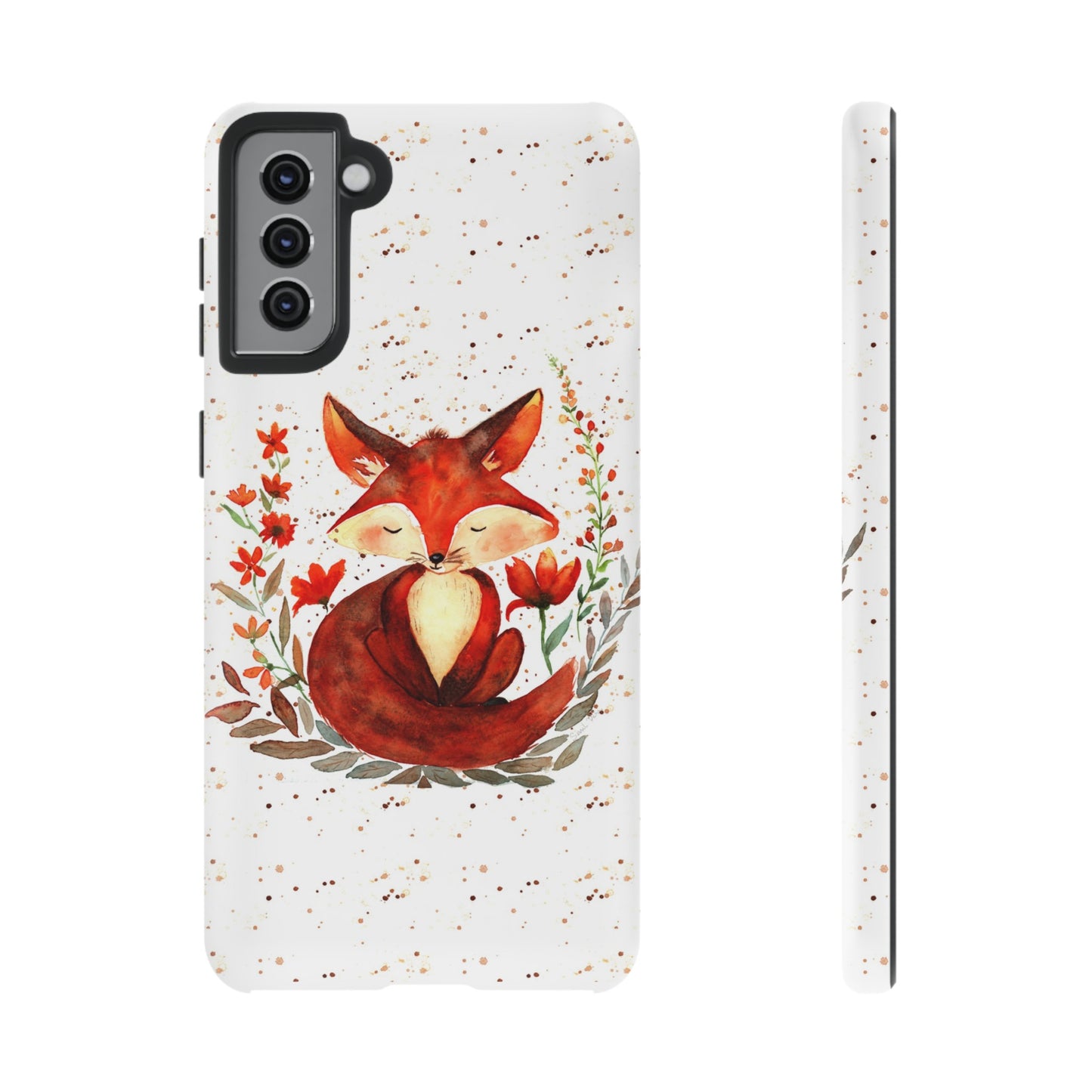 Coque téléphone robuste et résistante aux chocs  : Aquarelle : Petit renardeau