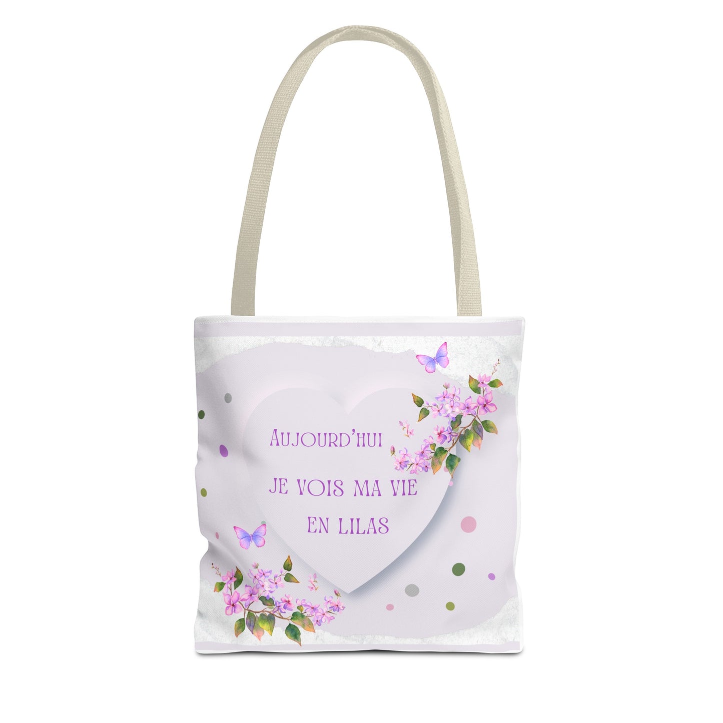 Tote Bag / sac  Aquarelle Lilas : Je vois ma vie en Lilas