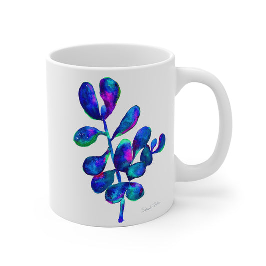 Mug personnalisé Cactus / Succulente | cadeau personnalisable palette Bleue