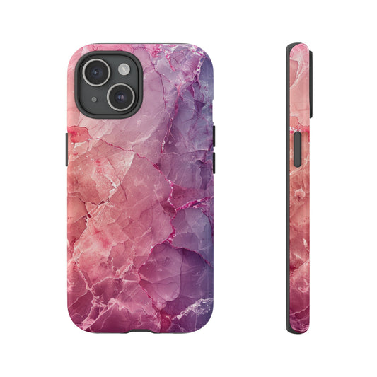Robust and shock-resistant phone case: Marble effect shades of pink