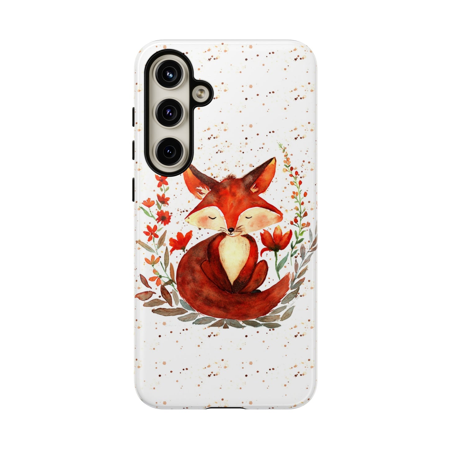 Coque téléphone robuste et résistante aux chocs  : Aquarelle : Petit renardeau