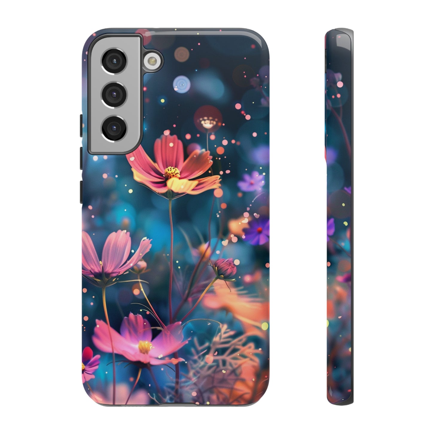 Coque de téléphone  résistante aux chocs Personnalisable: Fleurs de cosmos dansant au vent