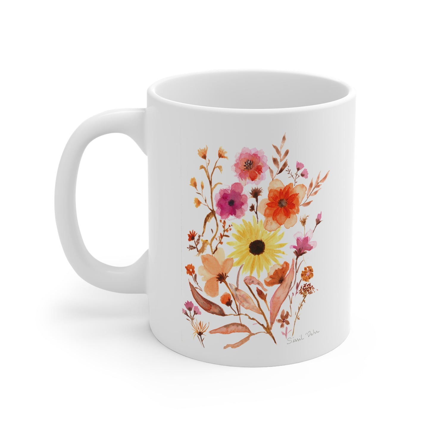 Mug Tasse  : Aquarelle Bouquet de fleurs