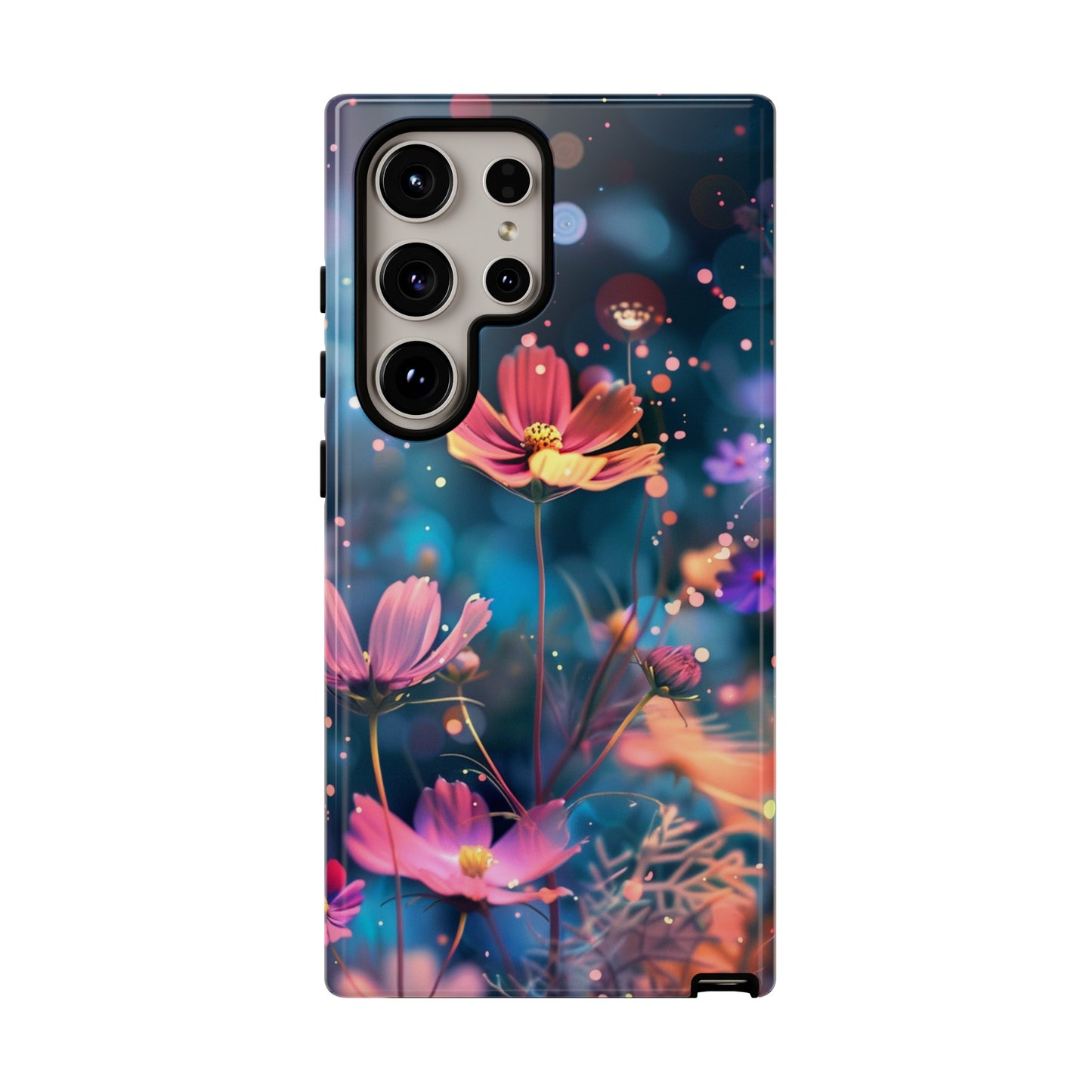 Coque de téléphone  résistante aux chocs Personnalisable: Fleurs de cosmos dansant au vent