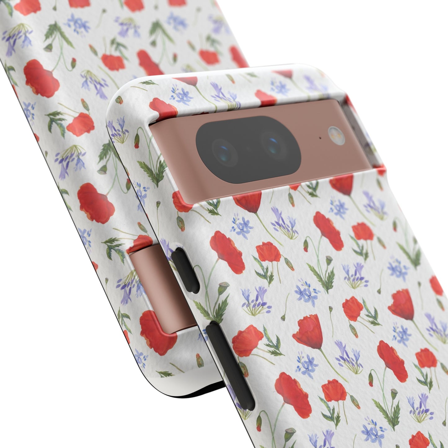 Robust and shock-resistant phone case: Watercolor Poppies and Agapanthus Flowers