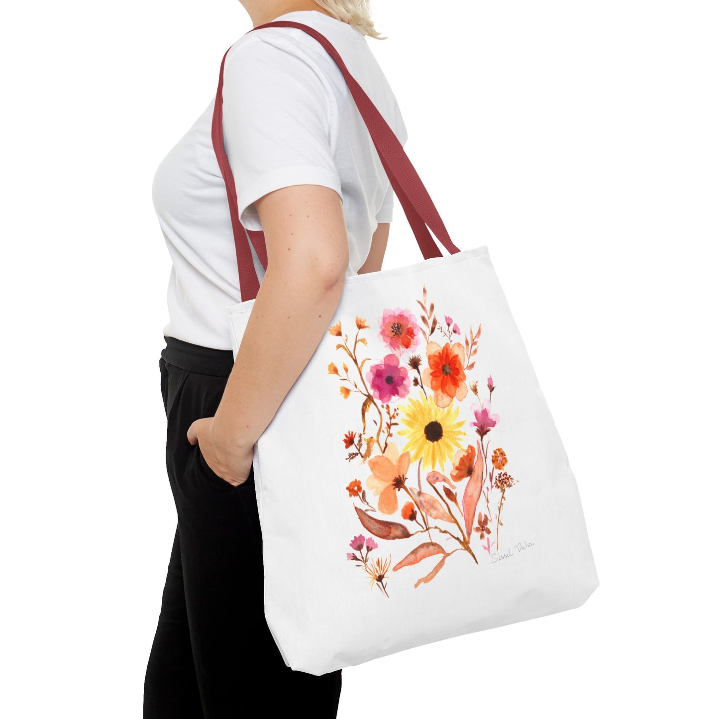 Tote Bag Bag: Watercolor Bouquet of flowers