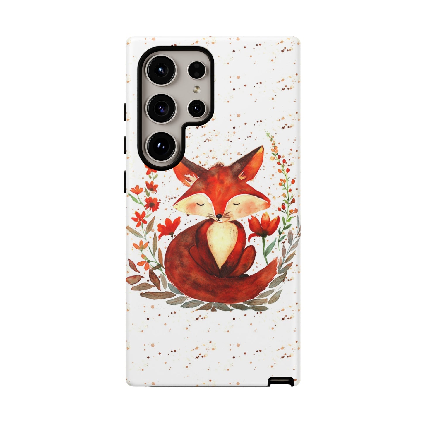 Coque téléphone robuste et résistante aux chocs  : Aquarelle : Petit renardeau