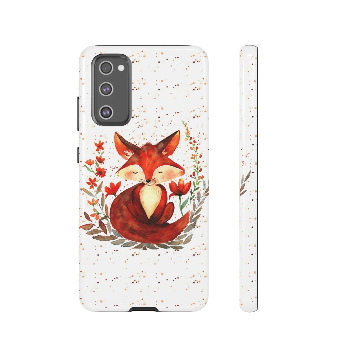 Coque téléphone robuste et résistante aux chocs  : Aquarelle : Petit renardeau