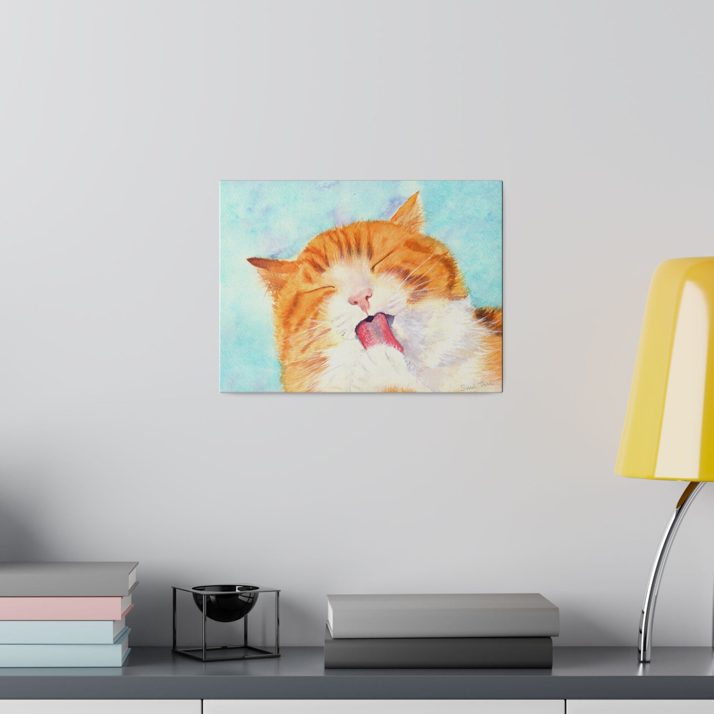 Art Print: Watercolor Cat Portrait