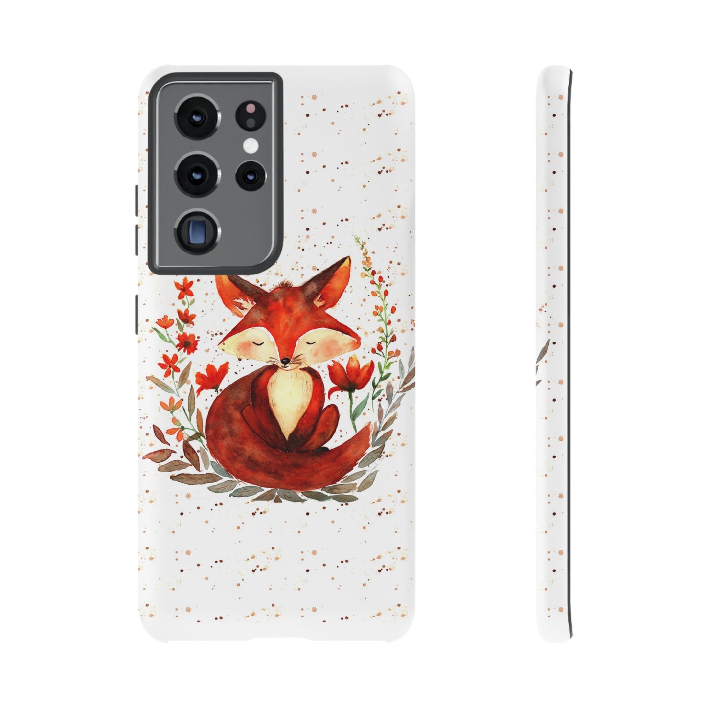 Coque téléphone robuste et résistante aux chocs  : Aquarelle : Petit renardeau