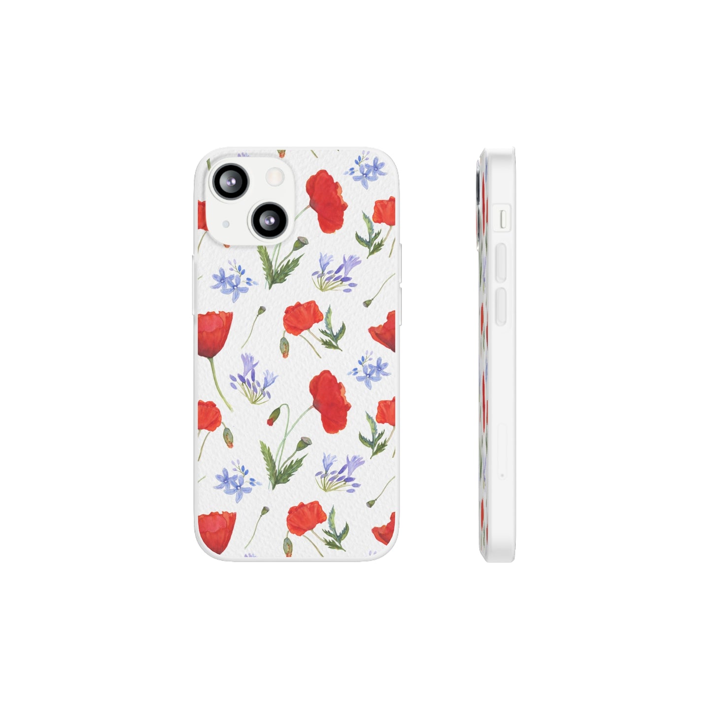 Coque téléphone robuste et résistante aux chocs  : Aquarelle Coquelicots et agapanthes